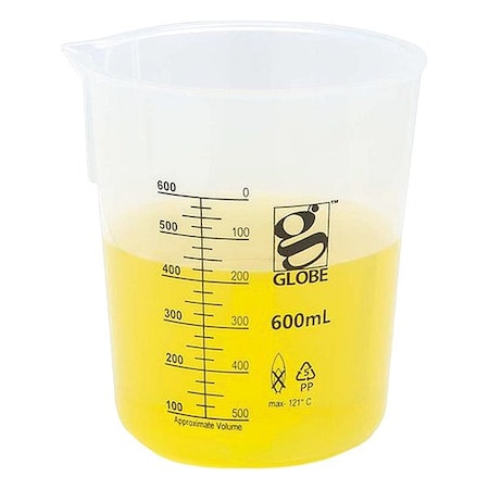 Zoro Select Beaker, Plastic, Colorless, PK4 3650-600