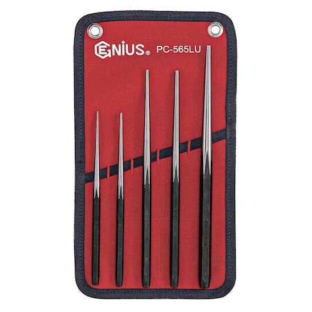 Genius Tools 5PC Long Taper Lin Up Punch Set PC-565LU