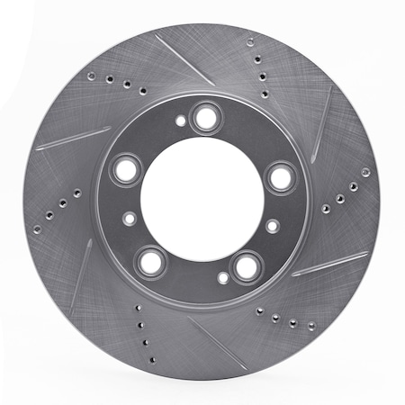 Dynamic Friction Co DFC Brake Rotor - Drilled and Slotted - Silver 631-02028R