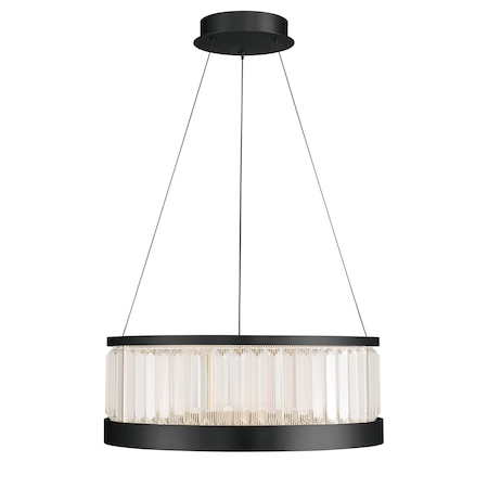 Euf Empra, Pendant, 24", Matte Black, Clear Crystal 49353-020