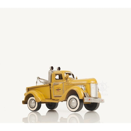 Homeroots c1926 Pennzoil Tow Truck Yellow Model Sculpture 401166