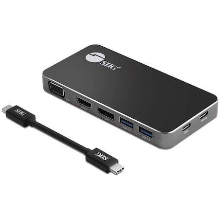 Siig Triple Display USB-C MST Video Travel Docking with 100W PD Pass Through JU-DK0D11-S1