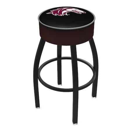 Holland Bar Stool Co 30" Southern Illinois Cushion Seat, Blk Wrinkle Base Swivel Bar Stool L8B130SouIll