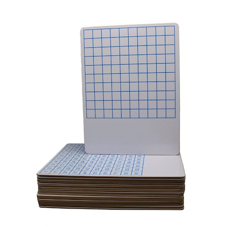 Flipside 9 x 12 Two Sided Hundreds Grid Dry Erase Board Class Pack 24 12423