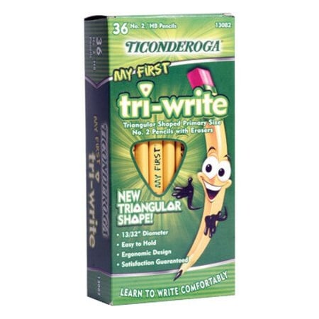 Dixon Ticonderoga NO 2 PENCIL, TRIANGULAR SHAPE, BEGINNER W/, 36PK DIX13082