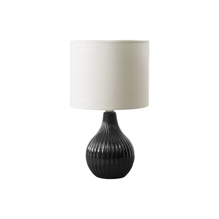 Monarch Specialties Lighting, 17"h, Table Lamp, Black Ceramic, Ivory / Cream Shade, Contemporary, Modern I 9775