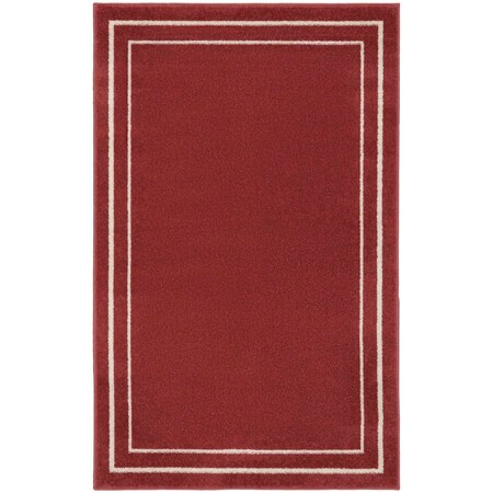 Homeroots 3' X 5' Red And Ivory Indoor Outdoor Area Rug 545945