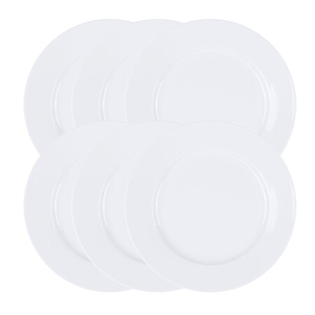 Our Table Simply White Porcelain 11 Inch Caterer Dinner Plates, 6PK 135769.06
