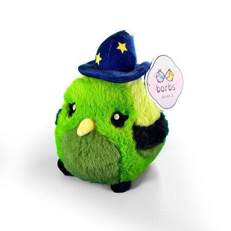 Borbs Plush, Polyester, down stuffing, soft fabric, Green, Blue, Yellow, 3+ years Lime Slime Conure