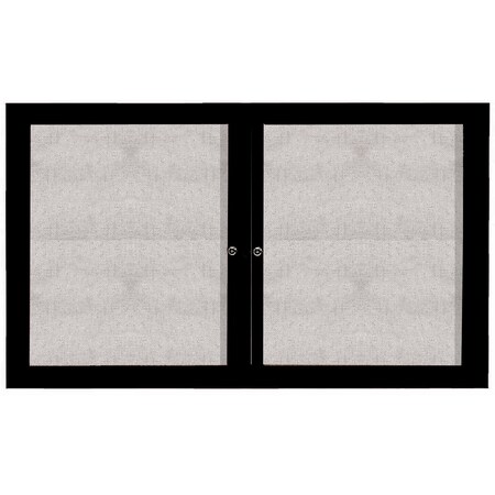 Aarco Outdoor Enclosed Bulletin Board w/ Al Frame, Powder Coated Black, 36''Hx60''W ODCC3660RBK