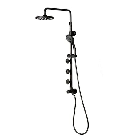 Pulse Showerspas 1.8 GPM Lanikai Shower System with 8 in. Rain Showerhead, Matte Black 1028-MB-1.8GPM