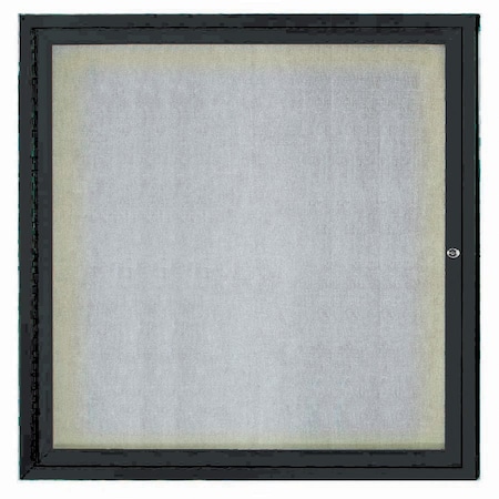 Aarco Outdoor Illuminated Enclosed Bulletin Board w/ Al Frame, Powder Coated Black, 36''Hx36''W ODCC3636RIBK