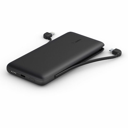 Belkin BoostCharge Plus 10K USB-C Power Bank with Integrated Cables - Black BPB006btBLK