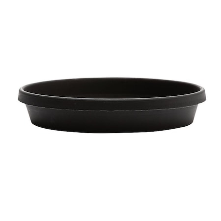 Bloem Terra Plant Saucer, 11-1/4 in W, Round, Plastic, Black STT1200