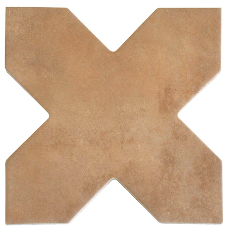 Apollo Tile Terralis 7 x 7 in. Matte Terracotta Porcelain Cross Wall and Floor Tile 5.6 sq ft/case, 16PK UMB88COTCRSA