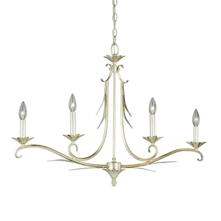 Vaxcel Austen 4L Silver Linear Chandelier Island Pendant Light Fixture P0099