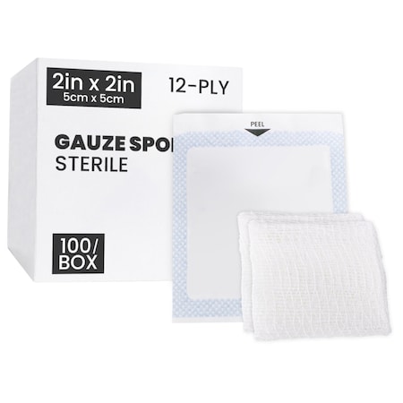 Generic Sterile Gauze 2"x2", 12Ply, 100PK DUP82212