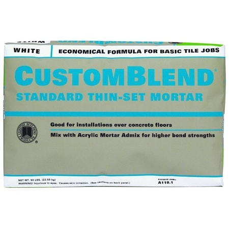 Custom Building Products ThinSet Mortar, White, Powder, 50 lb Bag CBTSW50