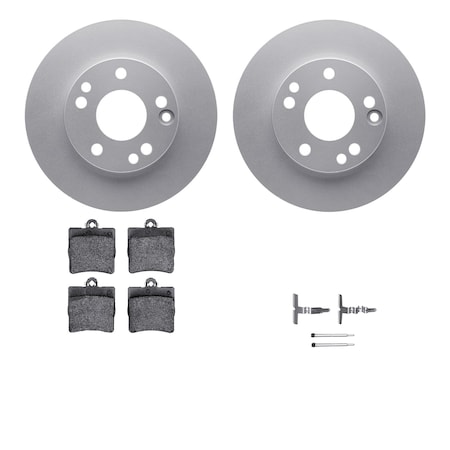 Dynamic Friction Co DFC GEOSPEC Coated Rotors with 5000 Brake Pads - Ceramic and Hardware 4512-63125