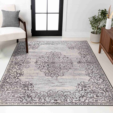 Jonathan Y Minori Filigree Medallion Dark Gray/Cream 5 ft. x 8 ft. Area Rug MDP206A-5