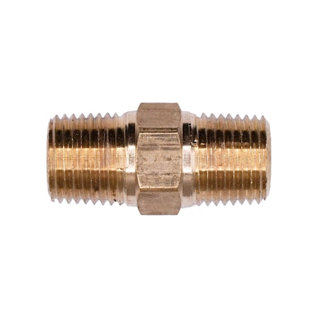 Auveco Brass Hex Nipple 1/8in Threads A 1/8in Threads B, 5PK 316