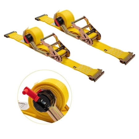 Mytee Products 2PK 2'x12ft E-Track Ratchet Tie-Down Straps w/Manual Rocker Winder 4500lbs BS, 2PK ETK-RS212RWx2
