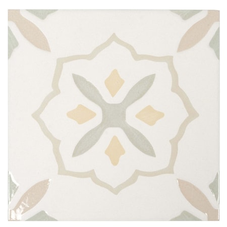 Apollo Tile Palmera 9x9 Off-White Yellow Porcelain Floral Square Wall and Floor Tile (6.96 sq ft/case), 13PK APLCAT88HAR