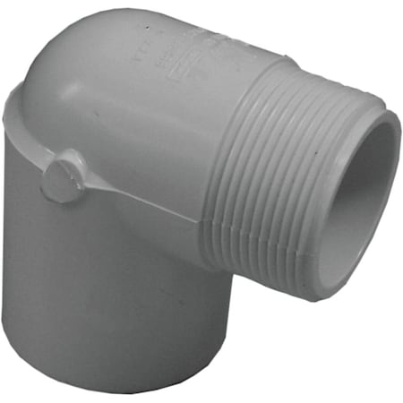 Lasco Street Pipe Elbow, 34 in, MPT x FPT, 90 deg Angle, PVC, White, SCH 40 Schedule 412007BC