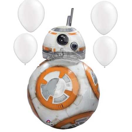 Loonballoon BB8 33in. Jumbo Mylar Party Decoration Decor Balloon, 4 Latex Set Loon-BB-B01FTWRDQ2