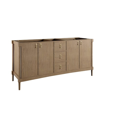 James Martin Vanities Kinnsden 72" Double Vanity Cabinet, Weathered Oak D680-V72-WTO