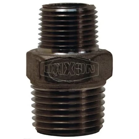 Dixon Hex Reducing Nipple, 1/2 x 3/8 in MNPT, 316 SSss Steel RHN5038SS