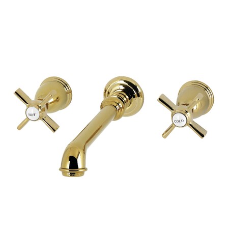 Kingston Brass Double-Handle Wall Mount Bathroom Faucet, Polished Brass KS7122ZX