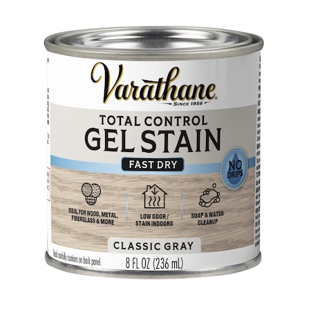 Varathane One Step Water-Based Gel Wood Stain, Classic Gray, 1/2 Pint 245298