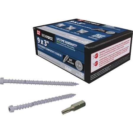Grip-Rite DeckForce 3'' Composite Harbor Gray Deck Screw, 1 Lb. GRDFCS3HAG1