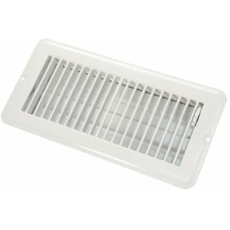 Powerhouse 4 x 10 in. Floor Registers Dampered Metal - White PO3569651
