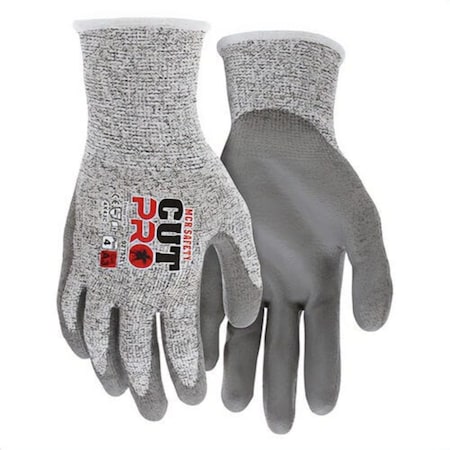 Mcr Safety Cut-Resistant Gloves, X-Large, Polyurethane Coating, Knit Wrist Cuff, Resists: Abrasion, Cut 92752XL