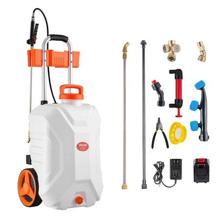 Vevor 10 Gal Battery Powered Sprayer with Cart Wheeled 0-80 PSI Electric Weed Sprayer KF-40C-3
