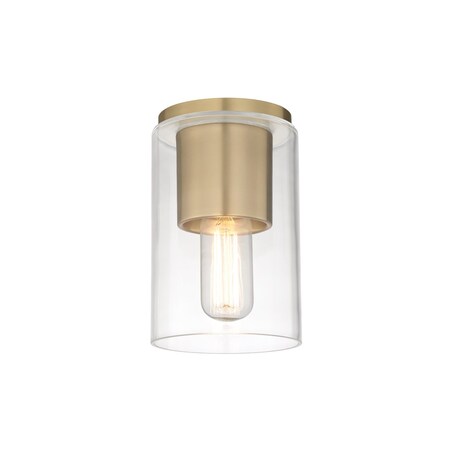 Mitzi Lula 1 Light Flush Mount 5.25 In. Aged Brass H135501-AGB
