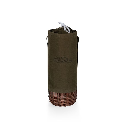 Picnic Time Family Of Brands NCAA Ole Miss Rebels Malbec Insulated Canvas and Willow Wine Bottle Basket 201-00-140-374-0