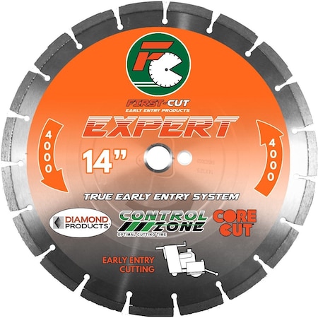 Diamond 14" X .125 X 1" EXPERT4000 First-Cut Early Entry Blade With Triangle Knockout and Skid Plate 64561