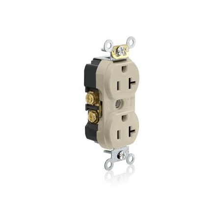 Leviton Commercial Grade Tamper-Resistant Duplex Receptacle, 20 Amp, 125 Volt TBR20-I