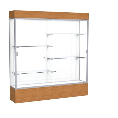Ghent Lighted Floor Display Case 72x80x16, White, Satin 2176WB-SN-MK