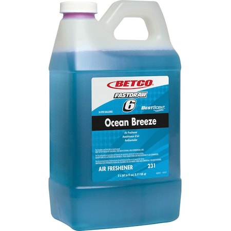 Betco BestScent Ocean Breeze Deodorizer, Ocean Breeze Scent, 67.6 oz FastDraw Bottle, PK4, 4PK 2314700