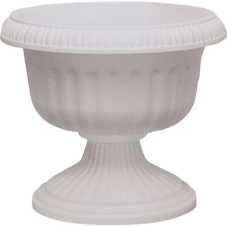 Southern Patio Urn Planter, 15-1/2 in H, 17.63 in W, 17.63 in D, Plastic, White UR1810WH