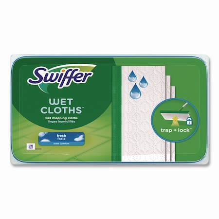 Swiffer Wet Refill Cloths, Fresh Scent, 10 x 8, White, 24PK 82856