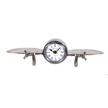 Homeroots 3" Novelty Nickel Metal And Glass Analog Wall Clock 364225