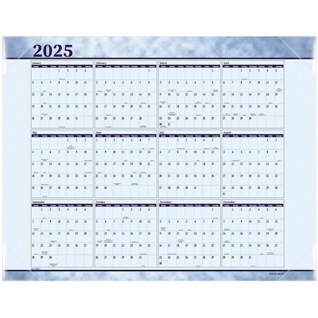 At-A-Glance Slate Blue Desk Pad, 22 x 17, Blue Sheets, Clear Corners, 12-Month (Jan to Dec): 2025 89701