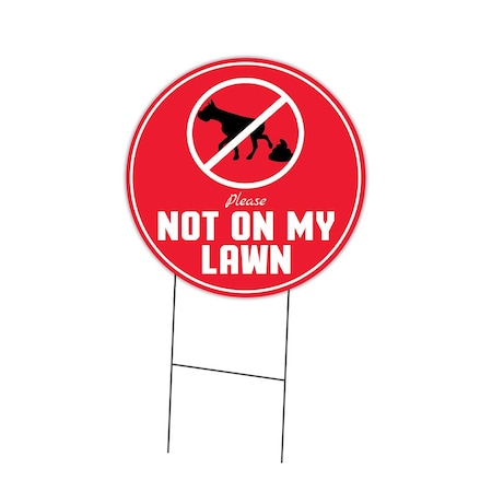 Signmission Not On My Lawn Double Sided Corrugated Plastic Circle Yard Sign C-16-CIR-DS-WS-Not on my Lawn