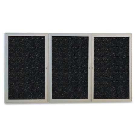 Ghent Enclosed Rubber Bulletin Board 48"x72", 3 Door PA34872TR-CF