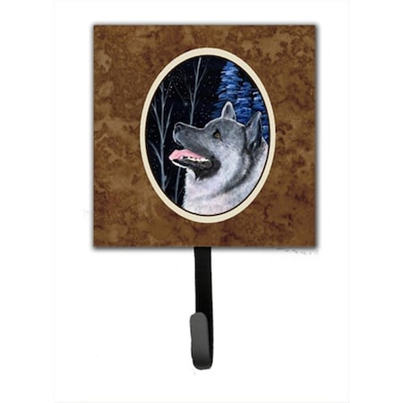 Carolines Treasures Starry Night Norwegian Elkhound Leash Holder Or Key Hook SS8398SH4